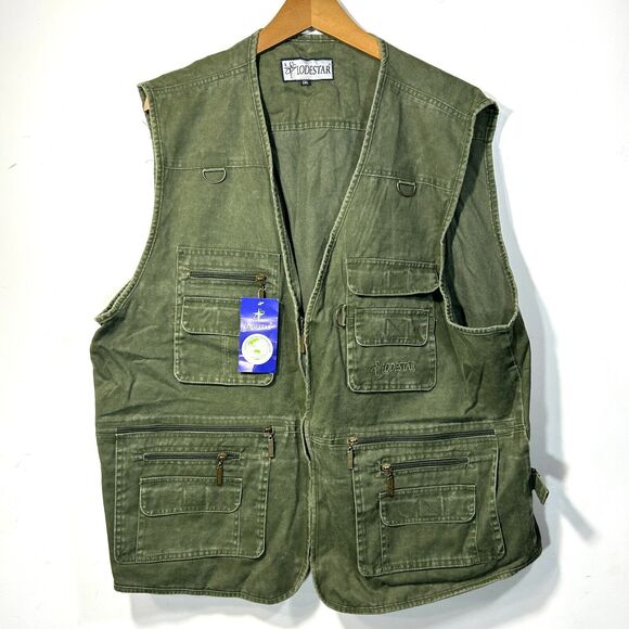 LODESTAR Other - Mens 2XL OLIVE GREEN Safari VEST FISHING HUNTING TACTICAL NWT LODESTAR